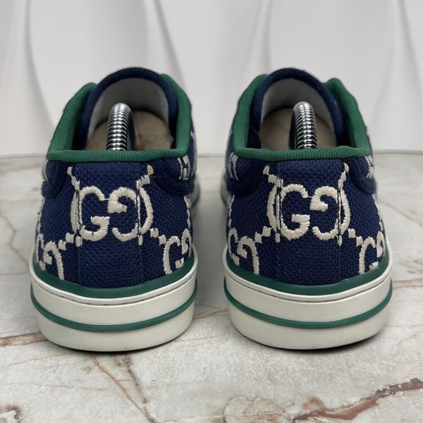 Tennis 1977 Web Maxi GG Monogram Sneaker Ink Blue Fabric
