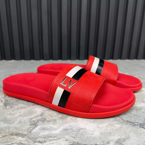 Waterfront Sandals Slides Damier Red Rubber