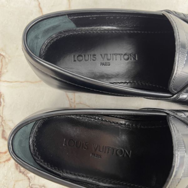 Outline Penny Loafers Damier Infini Black Leather