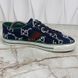 Tennis 1977 Web Maxi GG Monogram Sneaker Ink Blue Fabric
