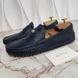 Driving Moccasin Blue Scotch Grain Leather