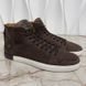 Louis Vuitton Line Up Sneakers Brown Nubuck Monogram Leather 3685 фото 3