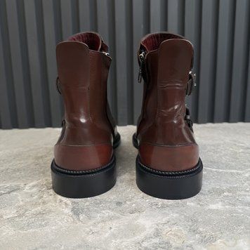 Boots Monk Strap Burgundy Patina Leather