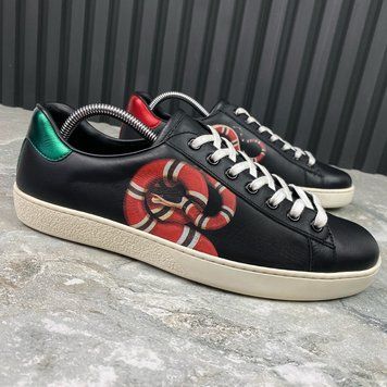 Ace Sneakers Snake Print Black Leather