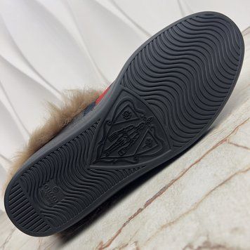 Ace Web Sneaker Fur Black Leather