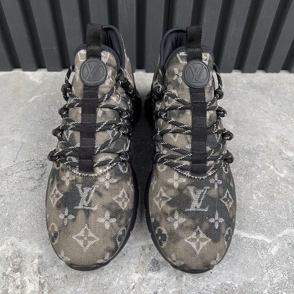 Fastlane Sneakers Monogram Black Tie Dye Denim