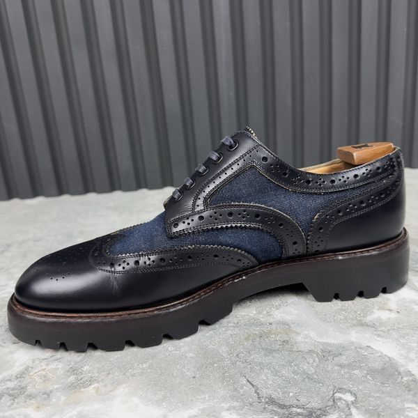 Derby Classic Shoes Blue Leather