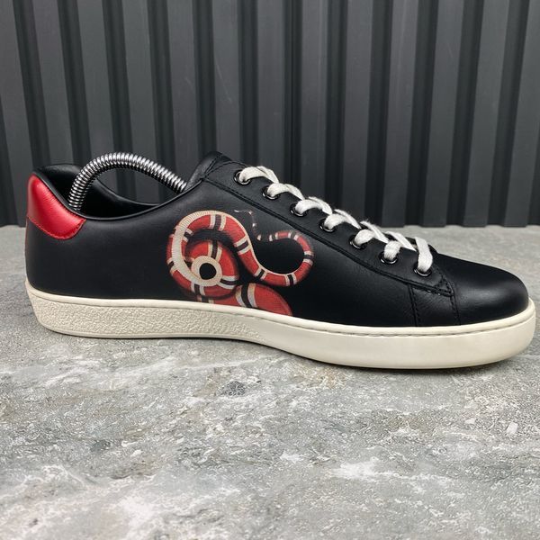 Ace Sneakers Snake Print Black Leather