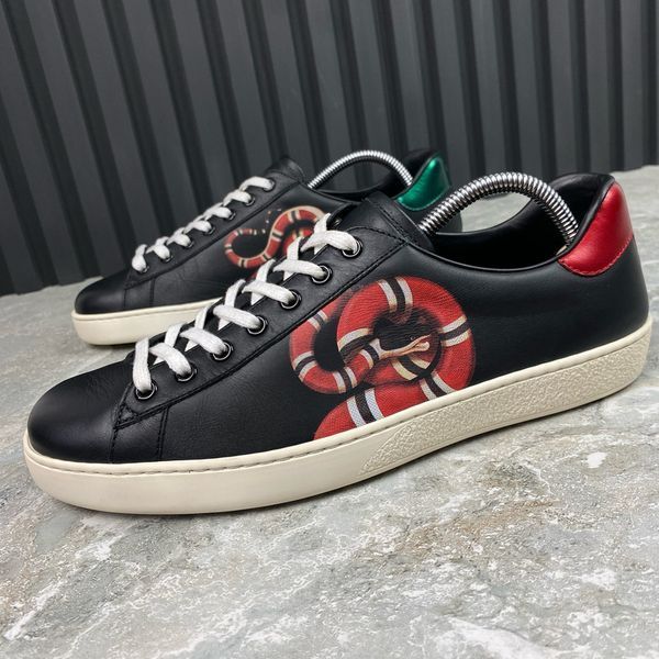 Ace Sneakers Snake Print Black Leather