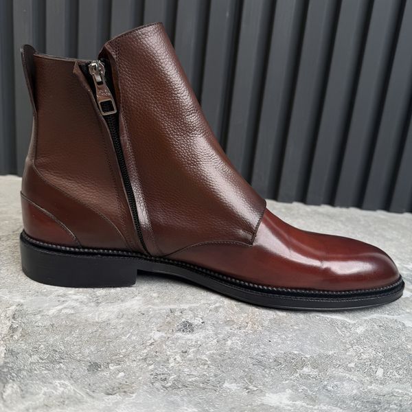 Boots Monk Strap Burgundy Patina Leather