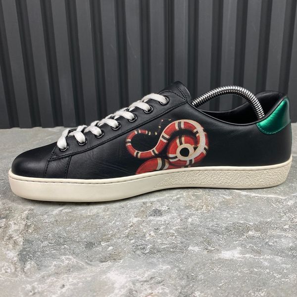 Ace Sneakers Snake Print Black Leather