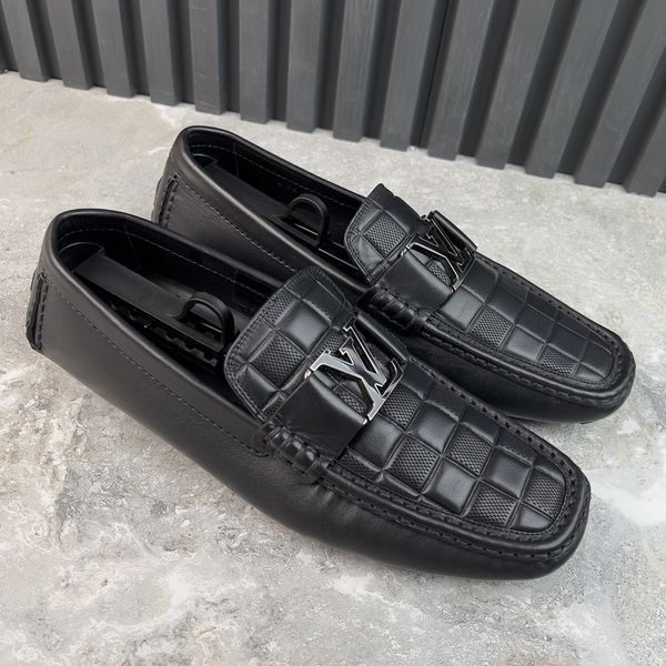 Monte Carlo Moccasins Damier Infini Black Leather