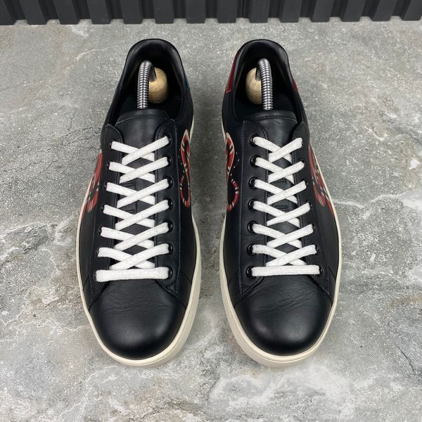 Ace Sneakers Snake Print Black Leather
