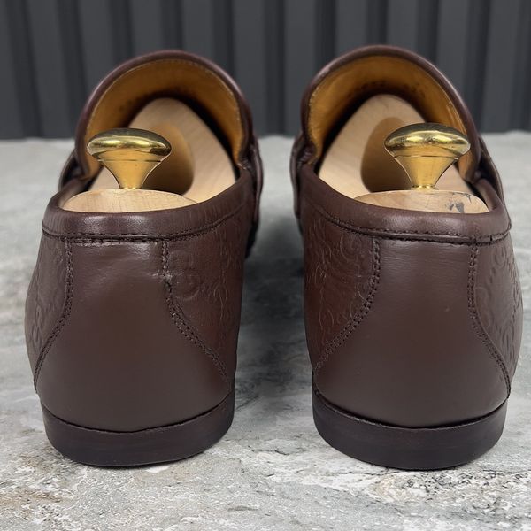 Tom Ford Era GG Monogram лофери коричневі шкіряні із тисненням 3084 фото