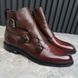 Boots Monk Strap Burgundy Patina Leather