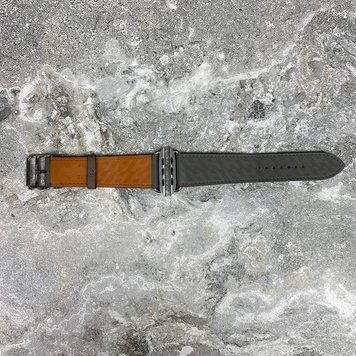 Apple Watch Hermes Gray Textured Epsom Leather H Diagonal 44 mm