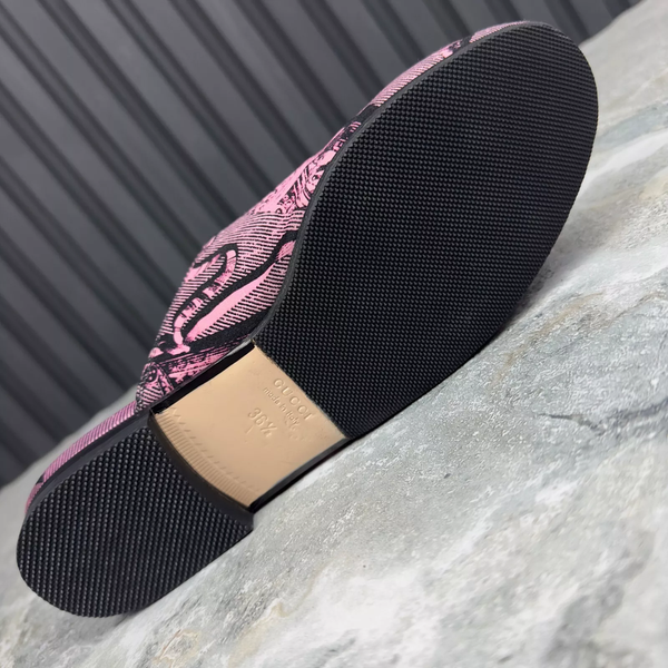 Princetown ST Romain Horsebit Satin Mule Pink Textile