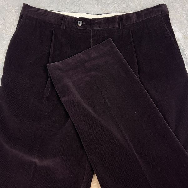 Burgundy Corduroy Straight Fit Pants