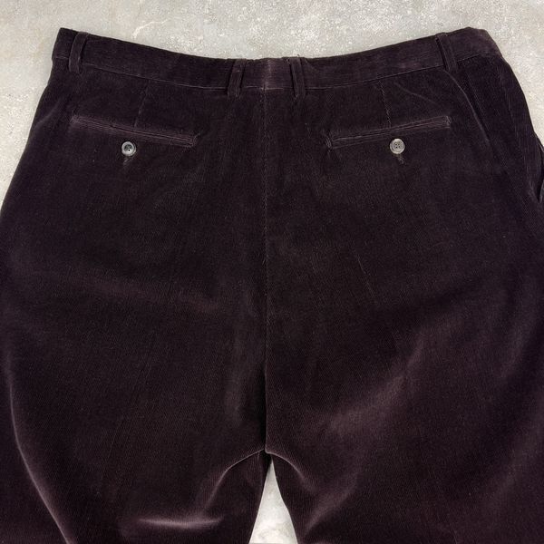 Burgundy Corduroy Straight Fit Pants