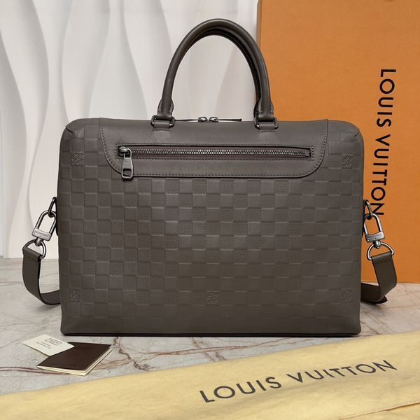 Porte-Documents Jour Damier Business Bag сумка для ноутбука коричнева шкіряна 3439 фото