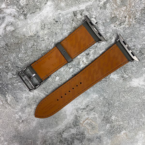 Apple Watch Hermes Gray Textured Epsom Leather H Diagonal 44 mm