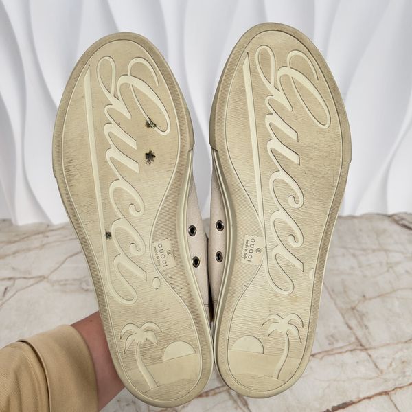 GG Monogram High Sneakers White Ivory Fabric