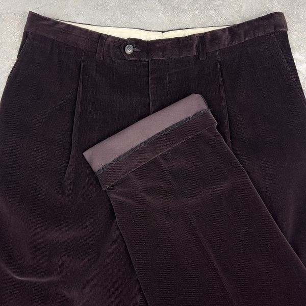 Burgundy Corduroy Straight Fit Pants
