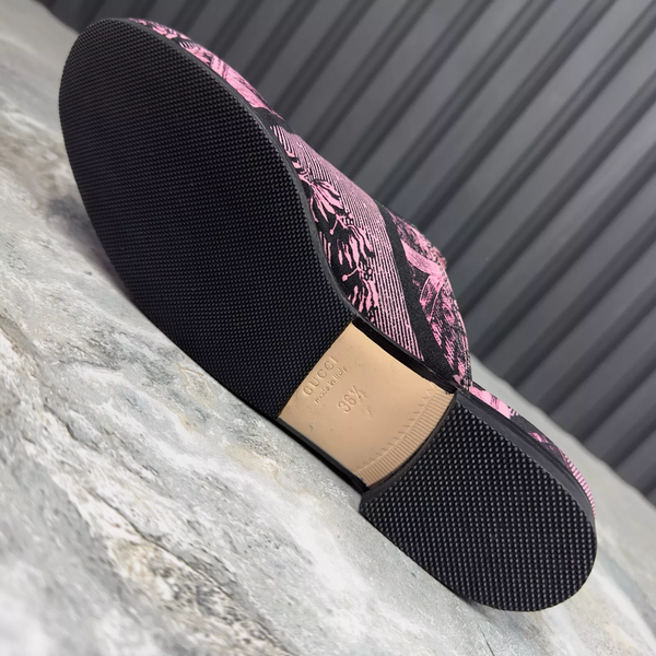 Princetown ST Romain Horsebit Satin Mule Pink Textile