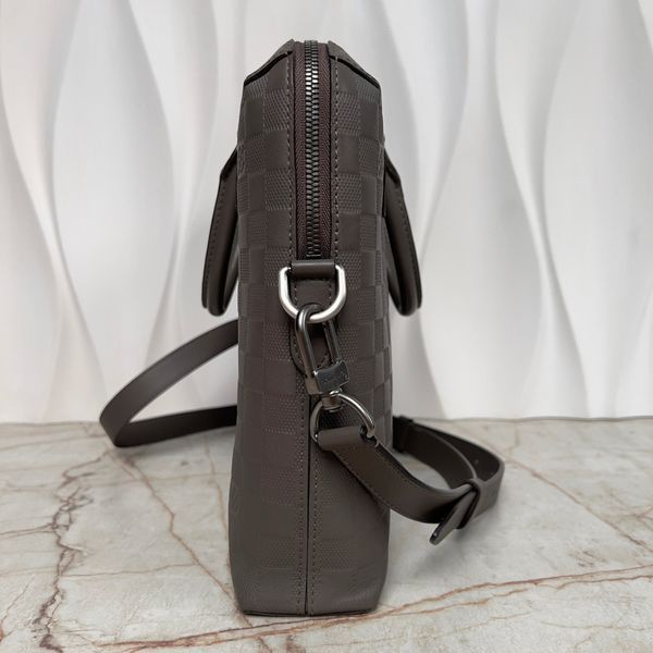 Porte-Documents Jour Damier Business Bag сумка для ноутбука коричнева шкіряна 3439 фото