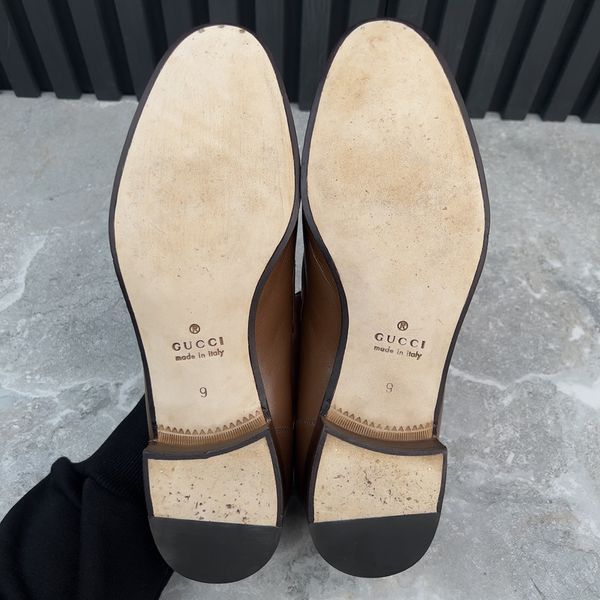 Gucci Quentin Horsebit Web Loafers Black Leather 3968 фото
