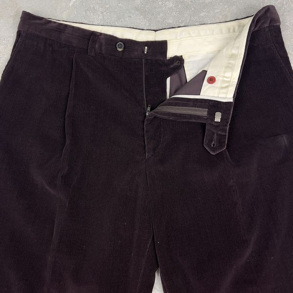Burgundy Corduroy Straight Fit Pants