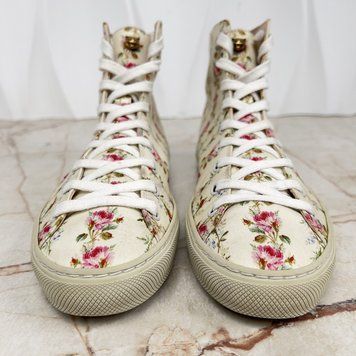 Major Blind for Love Floral Print Sneakers Beige Fabric