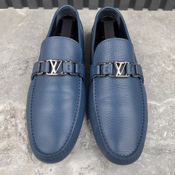 Hockenheim Moccasins Blue Grained Leather