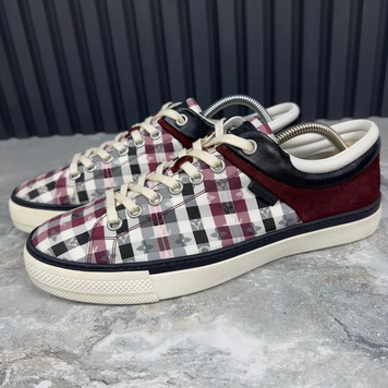 Twister LV Monogram кросівки кеди червоні в клітинку текстильні 2074 фото