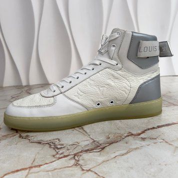 Rivoli Monogram High Top Sneaker White Leather