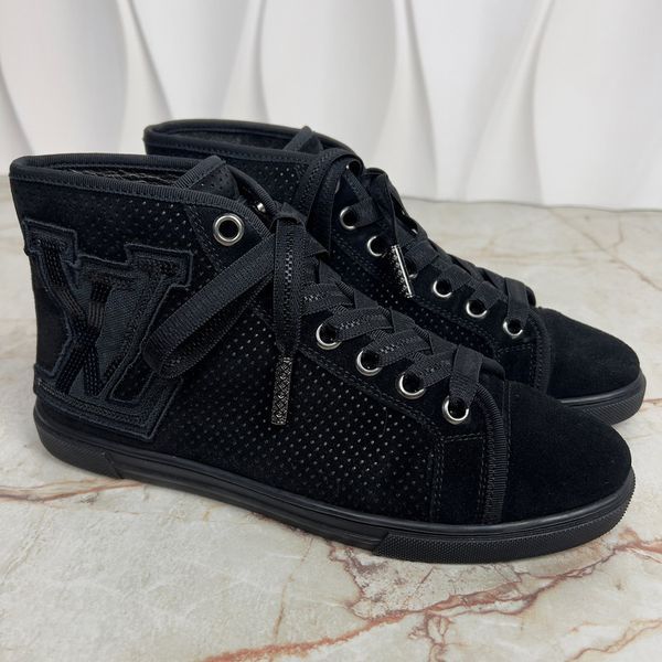 High Top Sneakers LV Logo Perforated Suede