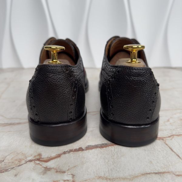 Web Wingtip Perforated Dress Shoes Derby Brown Grain Leather