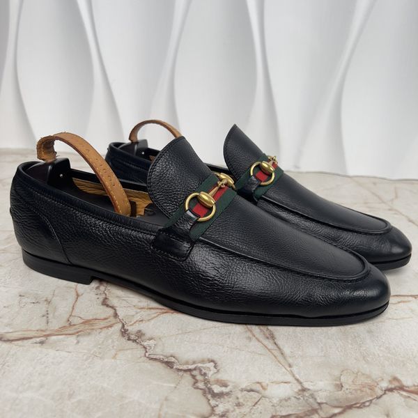 Jordaan Horsebit Web Loafer Black Grain Leather