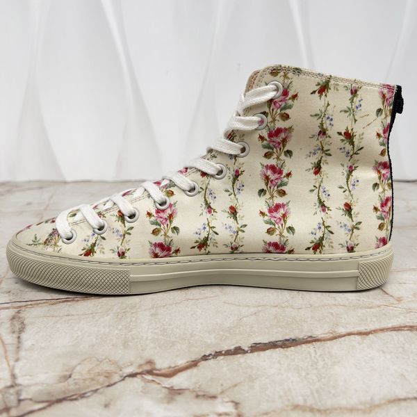Major Blind for Love Floral Print Sneakers Beige Fabric