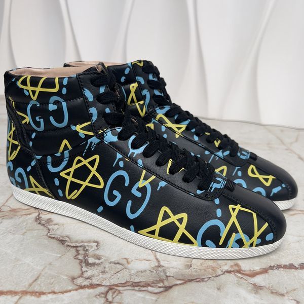 Apollo Graffiti Ghost Sneakers Black Leather