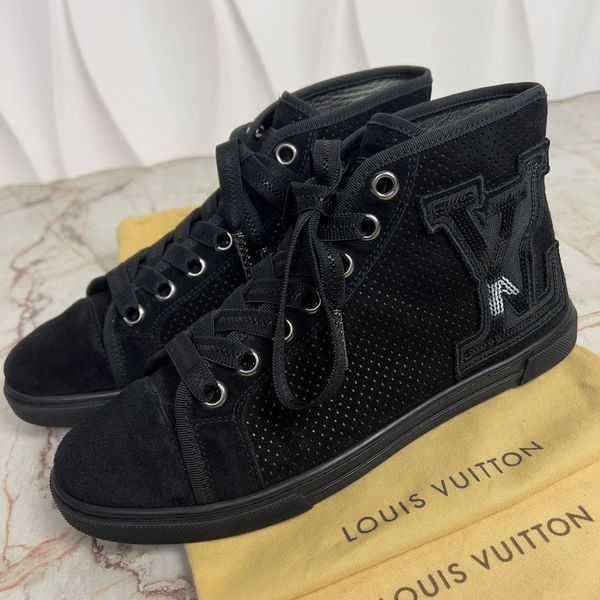 High Top Sneakers LV Logo Perforated Suede
