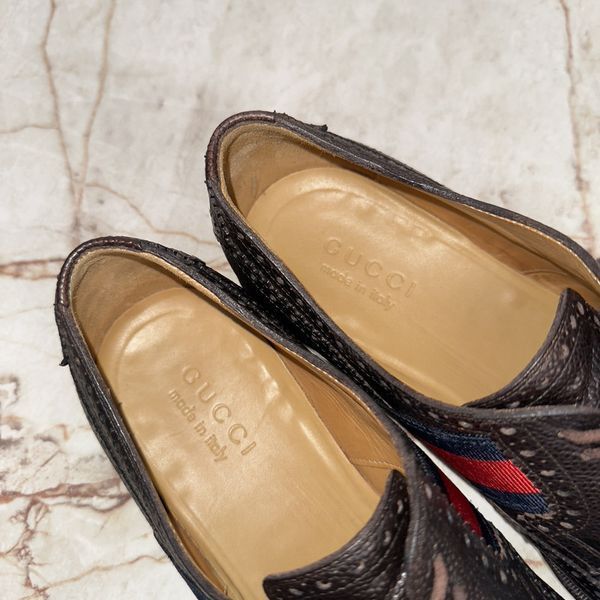 Web Wingtip Perforated Dress Shoes Derby Brown Grain Leather