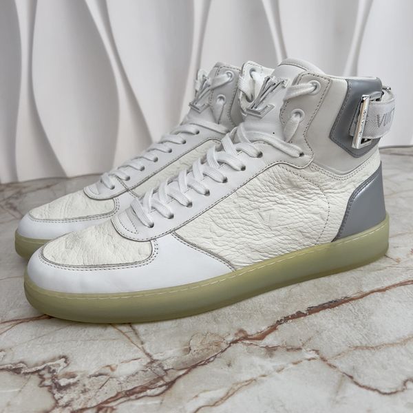 Rivoli Monogram High Top Sneaker White Leather