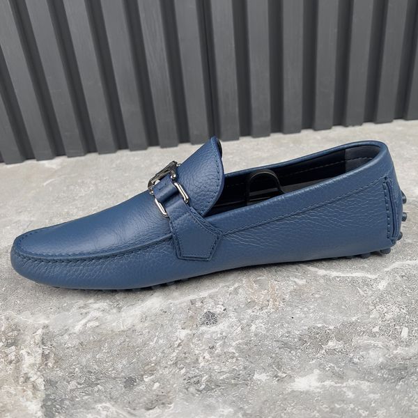 Hockenheim Moccasins Blue Grained Leather