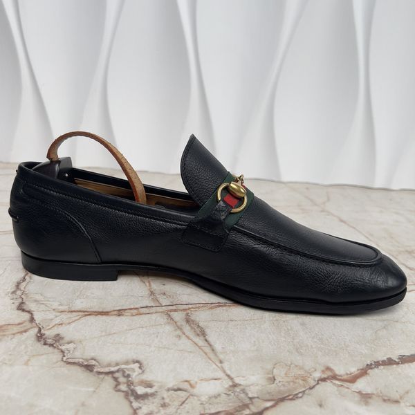 Jordaan Horsebit Web Loafer Black Grain Leather