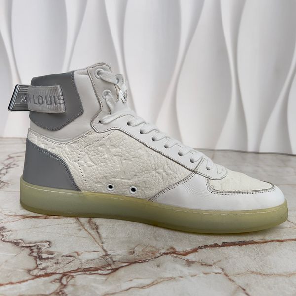 Rivoli Monogram High Top Sneaker White Leather