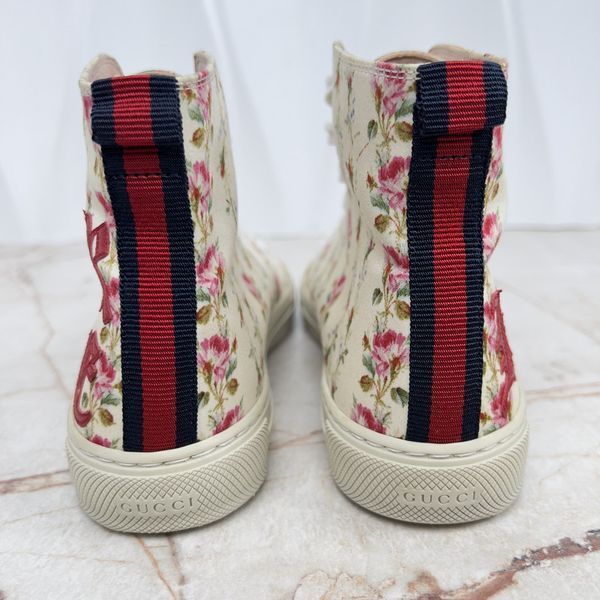 Major Blind for Love Floral Print Sneakers Beige Fabric