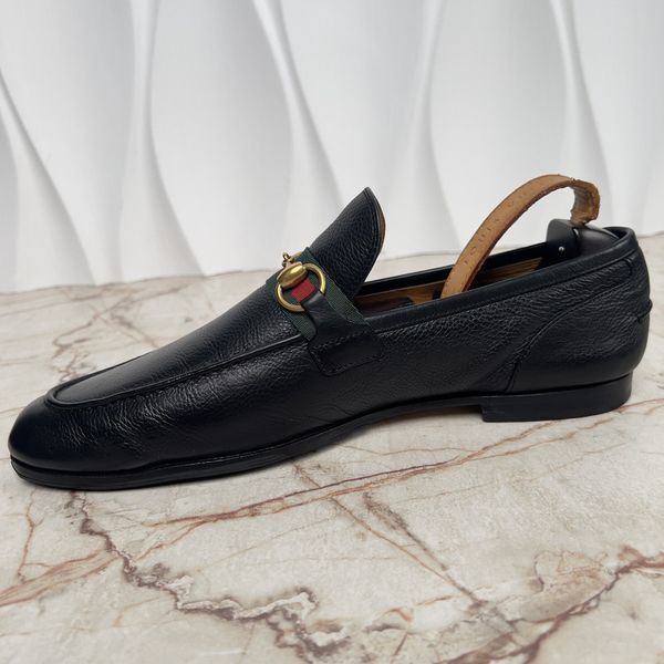 Jordaan Horsebit Web Loafer Black Grain Leather