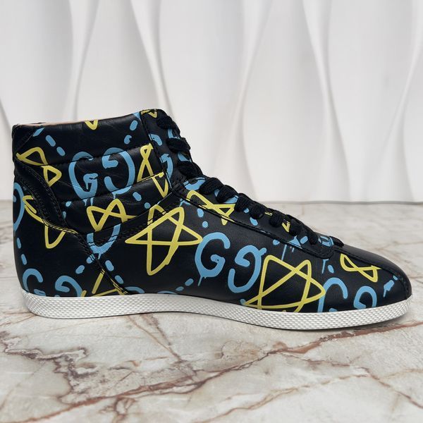 Apollo Graffiti Ghost Sneakers Black Leather