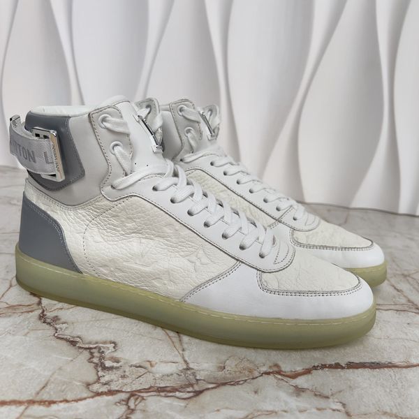 Rivoli Monogram High Top Sneaker White Leather